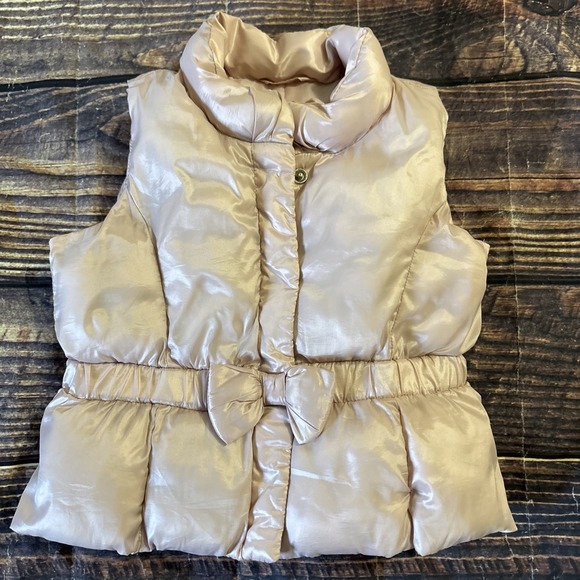 GAP Other - BABY GAP Girl's Bow Front Puffer Light Pink Vest 12-18 months